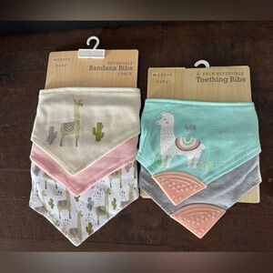 modern baby Bandana and Teething Bandanas featuring Llama designs